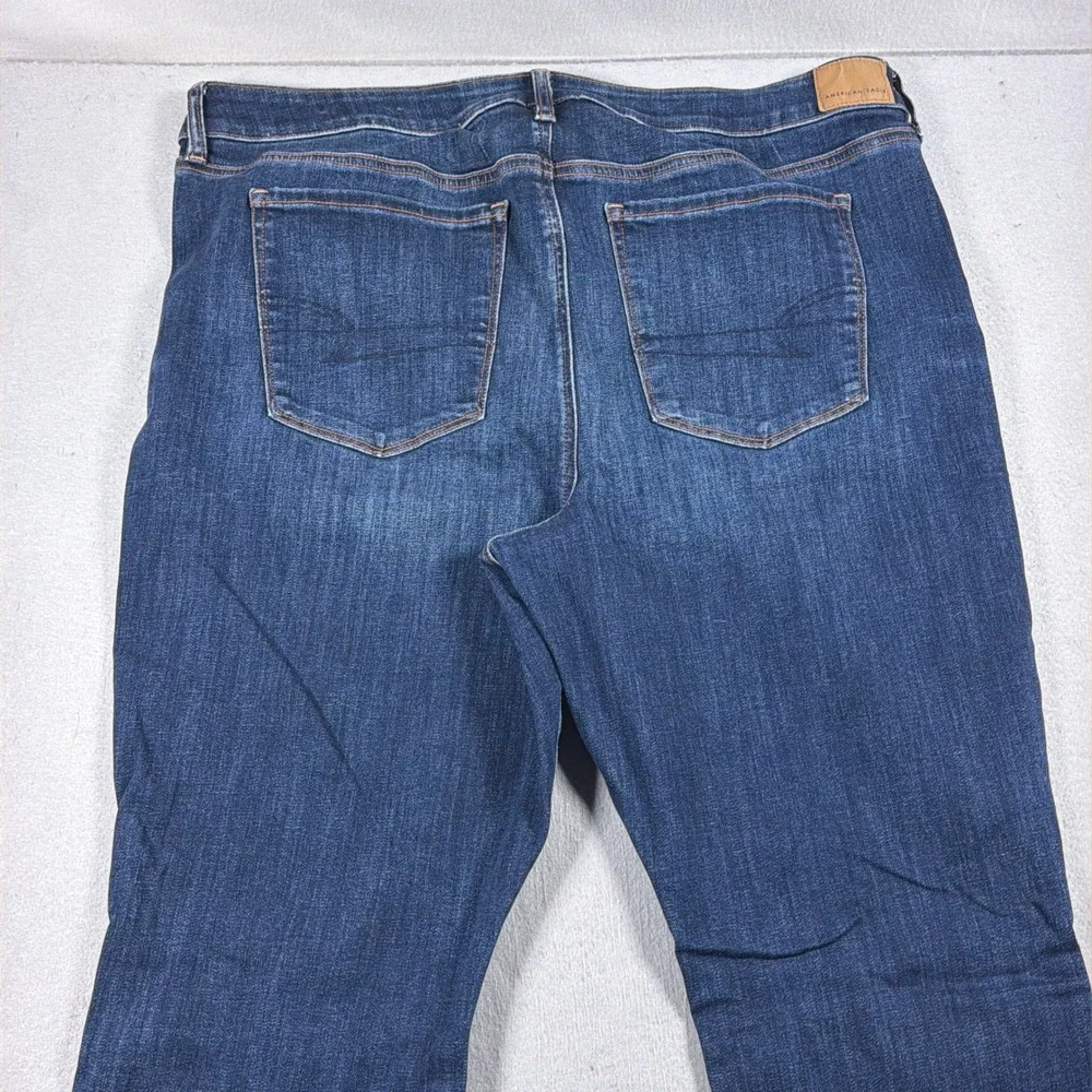 American Eagle Skinny Kick Jeans Women 20 Hi Rise Slim Fit Dark Blue Casual - Picture 10 of 12